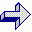 90's computer style blue arrow pointing towards the text